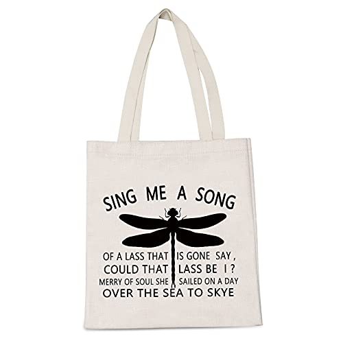 LEVLO Dragonfly Fans Tote Bags Skye Boat Song Bags Sing Me A Song Of A Lass That Is Gone Shopping Bags Dragonfly Theme Song Tote Bags (Sing Me A Song)