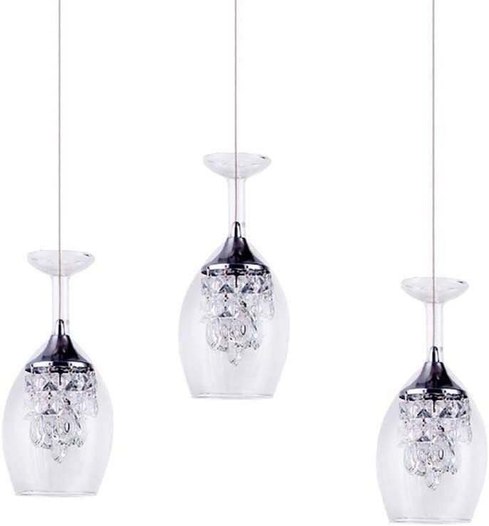 Modern Chandelier Modern Crystal Wine Glasses Chandelier, 3 Lights Nordic Led Pendant Light, Ceiling Hanging Lamp Fixtures for Bar Living Room, Study, Bedroom, Corridor, Exhibition Hall, Kitchen, Hote