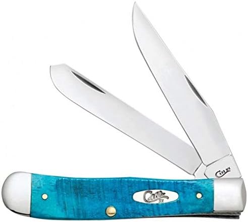 CASE XX WR Pocket Knife Trapper Caribbean Blue Jig Bone Item #25592 - (6254 SS) - Length Closed: 4 1/8 Inches