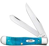 CASE XX WR Pocket Knife Trapper Caribbean Blue Jig Bone Item #25592 - (6254 SS) - Length Closed: 4 1