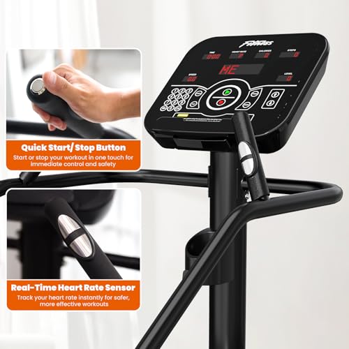 EFFICRAFT Stair Stepper Machine with LED Screen, Commercial Grade Stair Climber, Continuous Climbing Exercise Machine for Cardio, 15 Speed Levels Stair Master, 15-164 Steps/Min, White Iron Shell