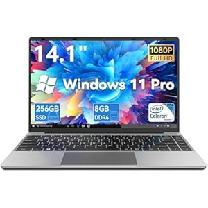 Computadora portátil de 14 pulgadas, 8 GB de RAM 256 GB SSD, procesadores Intel Celeron N4020C (hasta 2.8 GHz), portátil Windows 11 Pro, FHD 1920 x 1080, portátiles de trabajo y estudiantes,