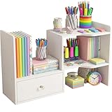 BXUUXA Estante de Escritorio Madera Extensible, Mini Estantería Escritorio...