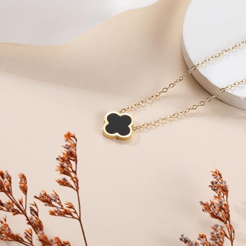 18K Gold Plated Clover Necklace for Women Four Leaf Clover Necklace Flower Lucky Pendant Dainty Jewelry Gifts4