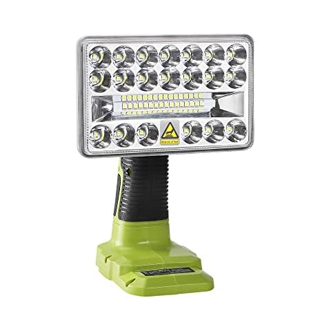 Hipoke 18V Cordless LED Work Light Portable Outdoor Long-Range Flashlight,2000LM Spotlight&Floodlight Lamp Compatible with Ryobi ONE+ 14.4V-18V Lithium-ion Ni-Cd Ni-Mh Battery P107 P108(No Battery) Cover