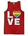 Love (Rainbow Heart) - Gay & Lesbian Men's Tank Top T-shirt (Medium, RED)