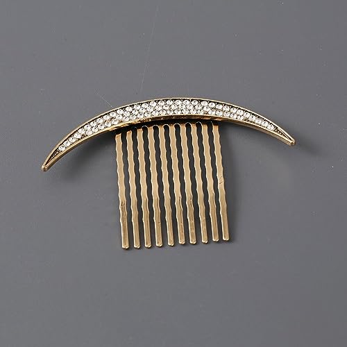 Moesuyum 3Pcs Alloy Vintage Hair Side Combs For Women, Moon Star Retro Rhinestone Metal Hair Clips With Teeth Grip, Clasp Barrettes Pins For Bride Wedding thumb #7