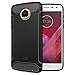 TUDIA Motorola Moto Z2 Play Case, Carbon Fiber Design Lightweight [TAMM] TPU Bumper Shock Absorption Cover for Motorola Moto Z2 Play (Black)