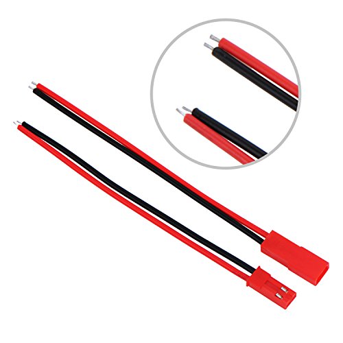 eBoot 20 Pairs 22 AWG Plug Connector 2 Pin Male Female Plug Connector Cable Wire for LED Lamp Strip RC Toys Battery, 4 Inch, 6 Inch