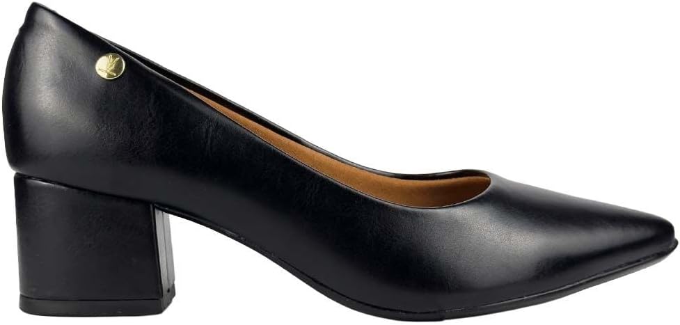 Sapato Scarpin Vizzano Bico Fino Salto Bloco Napa Garda