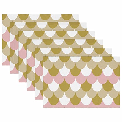 Set de table écailles de sirène rose lot de 6 tapis de table chic 30x45 cm - 6