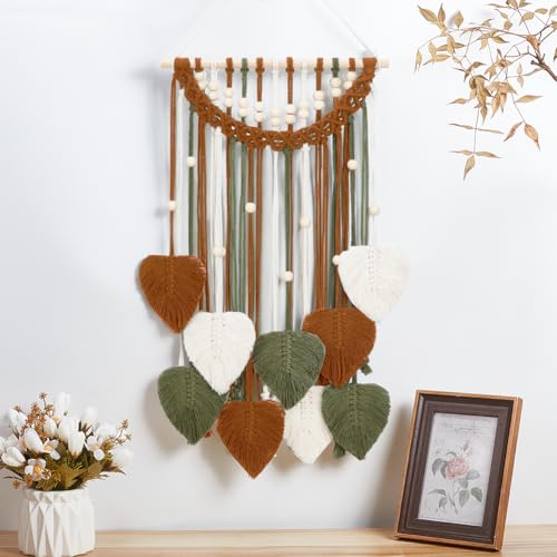 ORIGACH Kit de pendurar na parede com folhas de macramê DIY para iniciantes e adultos, kit de pendur