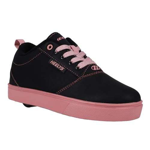 HEELYS Zapato de tacón con ruedas para niña, negro, rosado claro (Black/Light Pink), 3 Little Kid
