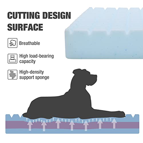 Veehoo Orthopedic Dog Bed For Large Medium Small Dogs, Cooling Gel Mattress Dog Bed With Washable Removable Cover, Soft Velvet Pet Bed, Double Sided Available, X-Large, Gray+Brown Yellow #TOP1