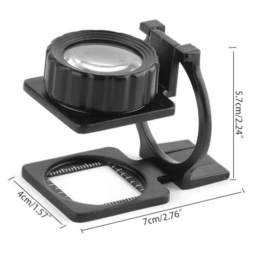 Lupa plegable, lupa de metal para contar hilos de tela, lupa portátil práctica para compras, viajes, lectura