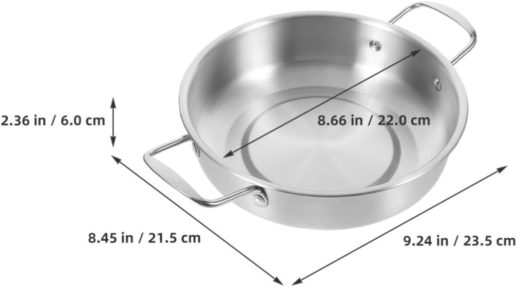 Cabilock Portable Stainless Steel Noodle Pot with Double Handles for Precise Temperature Control, Simple and Convenient Design, for Personal Use and Family Gatherings