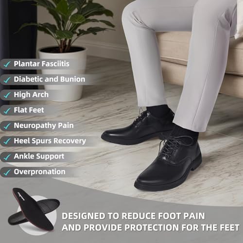 Orthopedic Business Leather Dress Shoes - Arch Support Plantar Fasciitis Comfortable Formal Wingtip Oxford for Mens - Casual Cap Toe Orthotics Patent Tuxedo Sneakers for Foot and Heel Pain Relief4