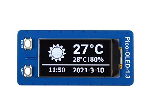 waveshare 1.3inch OLED Display 64×128 Pixels OLED Module for Raspberry Pi Pico Microcontroller Board, Embedded SH1107 Driver,SPI and I2C Interface