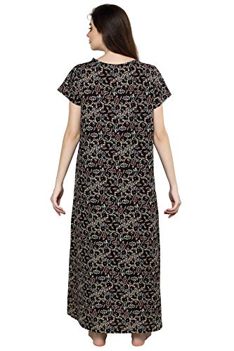 Image of Evolove Women's Cotton Long Maxi Night Gown Nighty Dress with Pocket, Super Soft Comfortable (LNG-Cotton-2)