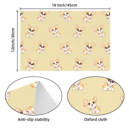 Sets de table Corgi anti-chaleur et lavables pour votre cuisine
