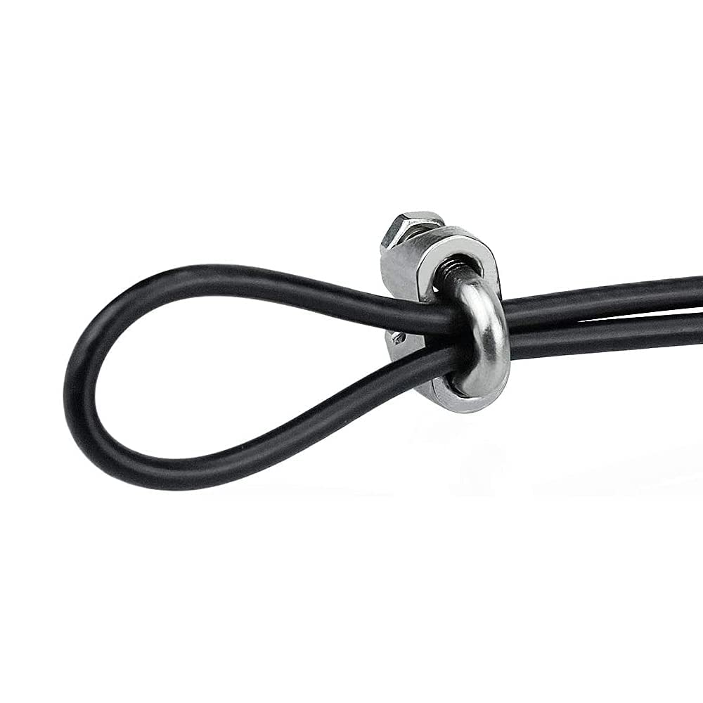 15M Câble Métallique en Acier Inoxydable 3mm 7x7 Noir PVC avec 4 Serre | Câble en Acier Fil de Suspension Acier pour Fil Métallique Gainé de Jardin Terrasse Masion Extérieur Industrie Guirlande
