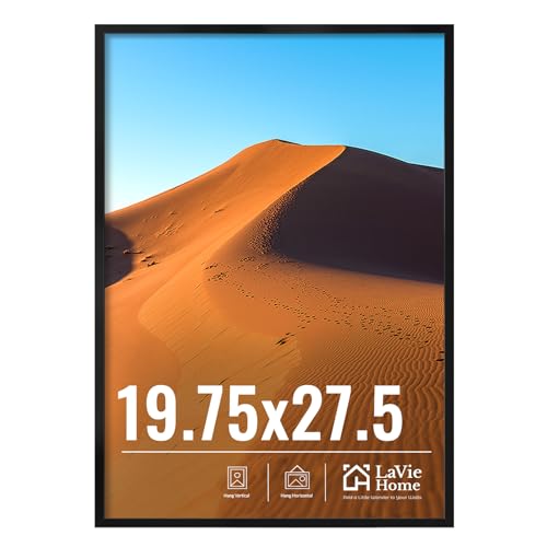 Image of LaVie Home 19.75x27.5 Picture Frame for Wall Display, 19.75x27.5 Black Picture Frame with HD Plexiglas, 19.75 x 27.5 Puzzle Frame 1 Pack, Display Frame for Vertical or Horizontal, Classic Collection