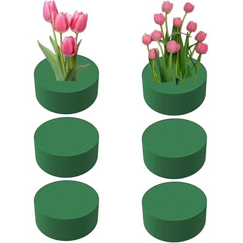 Paquete De 6 Cilindros R-edondo De Espuma Floral Húmeda - Bloques Red-ondos Espuma Floral | Bloques De Espuma De Flores Húmedas Y Secas para Flores Frescas Y Artificiales | Grandes Piedras De Espuma