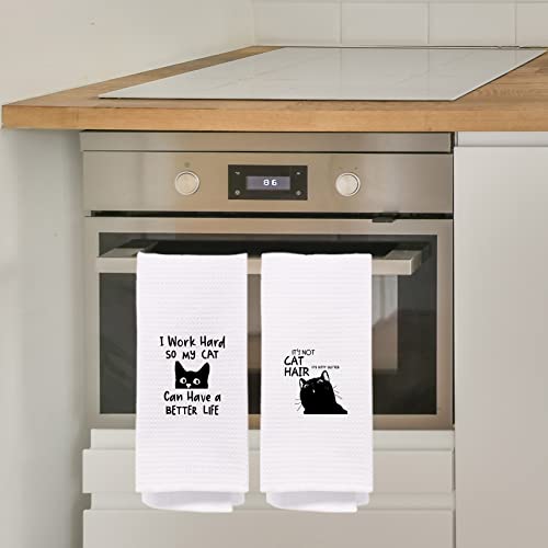 Negiga It’s Not Cat Hair It’s Kitty Glitter Kitchen Towels And Dishcloths Sets 24X16 Inch Set Of 4, Funny Cat Decor Decorative Dish Hand Tea Bath Towels For Kitchen Bathroom,Cat Lovers Girls Gifts #TOP2