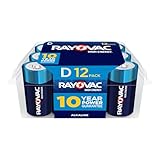 Rayovac D Batteries, Alkaline D Cell Batteries (12 Battery Count)