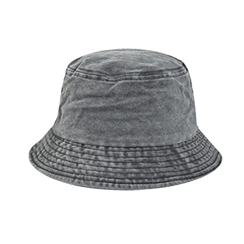 Chapeau de soleil pliable contre la chaleur bob en coton lavé à bords protecteurs
