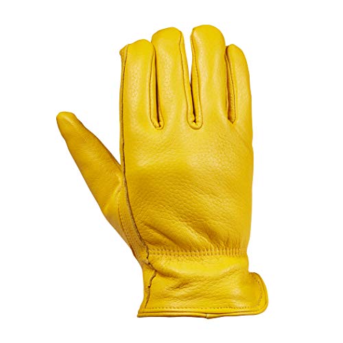 Saranac X-Large Gold Prescott Deerskin Gloves for Men