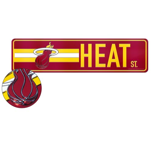 Rico Industries NBA Basketball Miami Heat Standard Laser Cut Acrylic Street Sign 3.5” X 14.25” Home Decor - Bedroom - Office - Man Cave