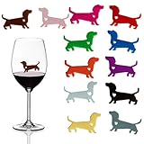Dog Wine Markers Glass Charms - Set of 12 Cute Puppy Drink Markers Funny Animal Wine Cup Bottle Markers Party Favors Decorations