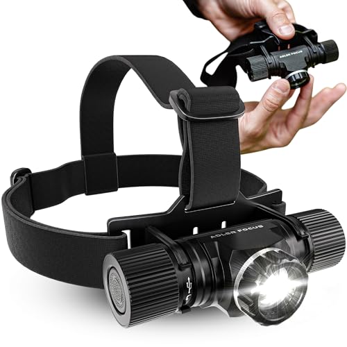 Adler Focus Kopflampe (1000 Lumen, 24h Akkulaufzeit) - Stirnlampe LED wiederaufladbar - extrem helle Kopflampe - fokussierbar [Energieklasse A]