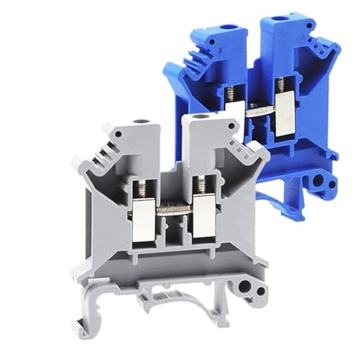 10/15/50pcs Din Rail Mount Screw Terminal Blocks UK-6N Electric Wire Cable terminals Block Copper connectors(Grey,50pcs)