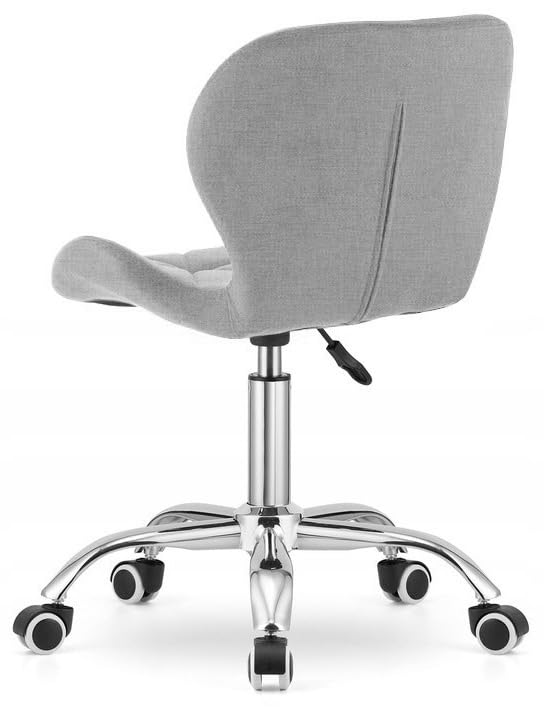 Image of Amazon Brand - Umi Height-Adjustable Fabric Office Study Computer Desk Chair for Salon, Spa, Bar in Light Grey Color