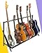 Stage Rocker Multi Guitar Stand, Foldable 7 Holder Rack with Adjustable Height & Width, Easy Assembly & Storage, Reliable Soft Foam Padding to Protect Acoustic or Electric Guitars & Basses, Black.