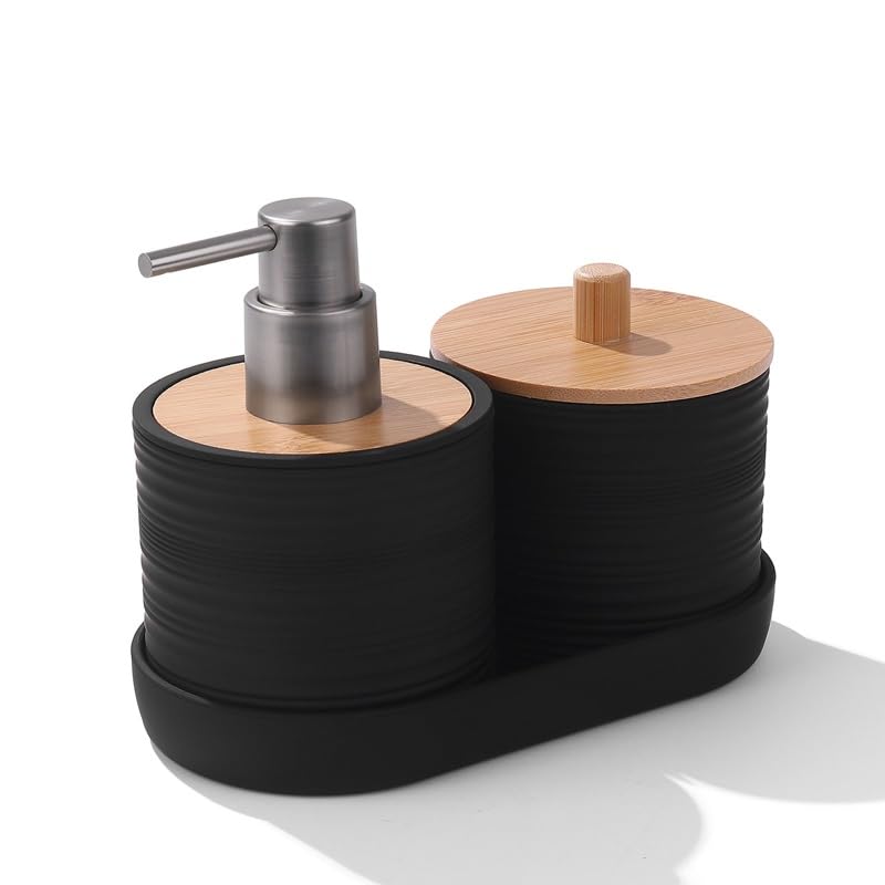 Recipiente for bastoncillos con tapa y juego de baño hermético de 3 piezas 3