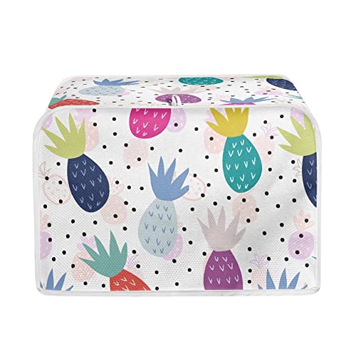 TOADDMOS Toaster Dust Cover for 2 Slice Toaster, Colorful Pineapple Dust and Fingerprint Protective Cover for Kitchen Small Appliance, Washable