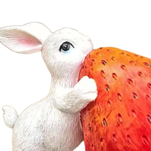 Sculpture animale lapin en résine blanche, objet d'art de haute finition - 3