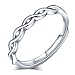 Produktbild Yumilok Damen-Ring Knoten Infinity Unendlichkeit Einstellbar Jahrestag Ring Partnerringe Fingerring Vertrauensring 925 Sterling Silber für Frauen