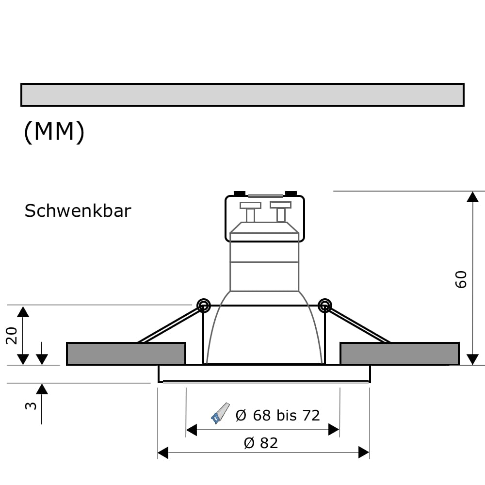 LED Decken Einbaustrahler 230V inkl. 5 x 5W SMD LM Farbe Chrom LED Einbauleuchte Laura Rund 4000K Deckenspot