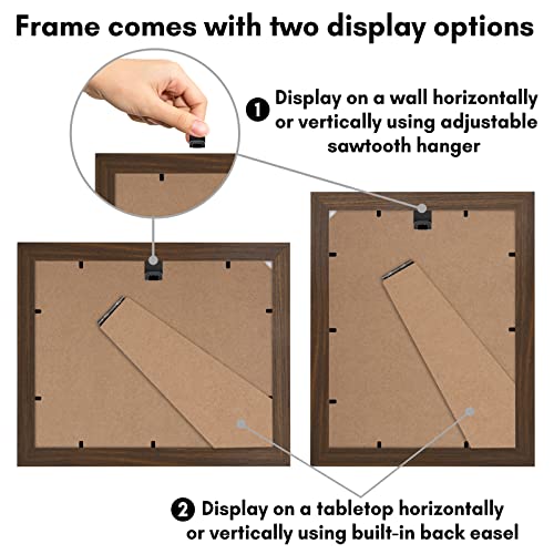 Americanflat 8.5x11 Diploma Frame with Shatter-Resistant Glass - Document Frames with Engineered Wood - Legacy Collection - Certificate Frame for Tabletop and Wall Display - Walnut by Americanflat - Image 6