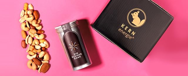KERNenergie zestaw upominkowy mały podziękowanie (400 g)  4 x świeżo prażone i czekoladowe orzechy z najlepszych obszarów upraw na świecie do podziękowania