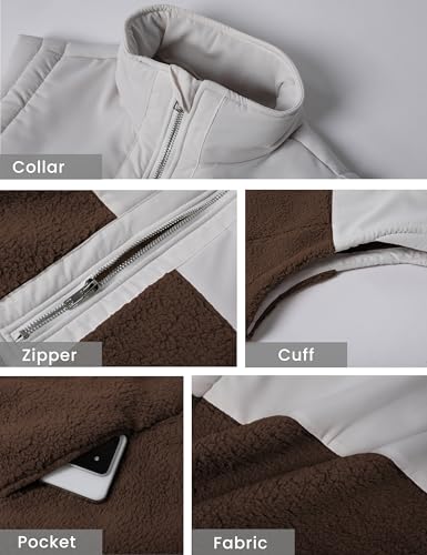 Tanming Womens Fuzzy Sherpa Fleece Vest Lightweight Cozy Sleeveless Gilet Half Zip Pullover Waistcoat with Pocket4