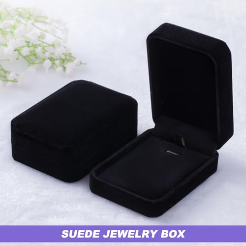 Schmuck Geschenkbox Schmuckbox Schmuckschatulle Schmuckkasten Klein Samt Schmuckschachtel Schmuck Jewelry Box Schwarz für Halskette
