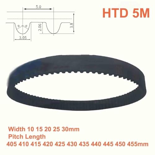 Courroie synchrone HTD 5M caoutchouc pour motorisation industrielle pas de 5mm 405mm