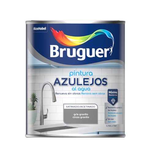 BRUGUER Esmalte Azulejos al Agua Satinado Gris Granito 750ml