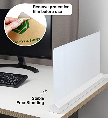 J Jackcube Design Acrylic Desk Divider, Office Partition Board, Privacy Panel, Desktop Accessories For Classroom Cubicle Table White Boards 23.03 X 17.91 Inches -Mk529A #TOP4