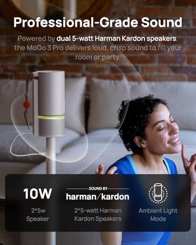 Image of XGIMI 2025 MoGo 3 Pro Portable DLP Projector, 1080P FHD Resolution, 450 ISO Lumens, GTV & Licensed Netflix, Supports 4K, 130 Built-in Adujstable Stand, 2x5W Harman Kardon Speakers